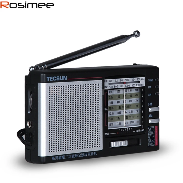 TECSUN R-9701 радио FM/MW/SW радио многополосный радиоприемник Двойное преобразование с внешней антенной Y4377A FM Fadio портативное радио