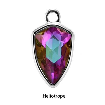 Heliotrope Прозрачный горный хрусталь Подвеска Аксессуары Металлическая Подвеска стеклянные камни для украшения ювелирных изделий Ожерелье Стразы diy подвеска - Цвет: Heliotrope