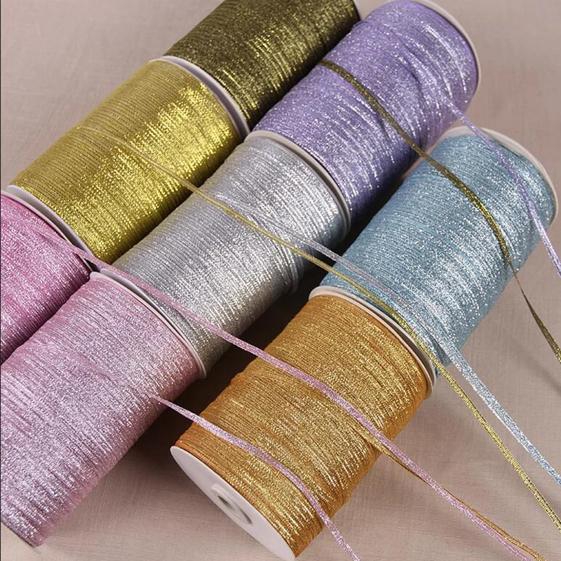 

780 Yards\lot 3 mm Width Material Glitter Fabric Ribbon Organza Webbing Ribbons For Gifts Box Wrap Packing Wedding Decoration