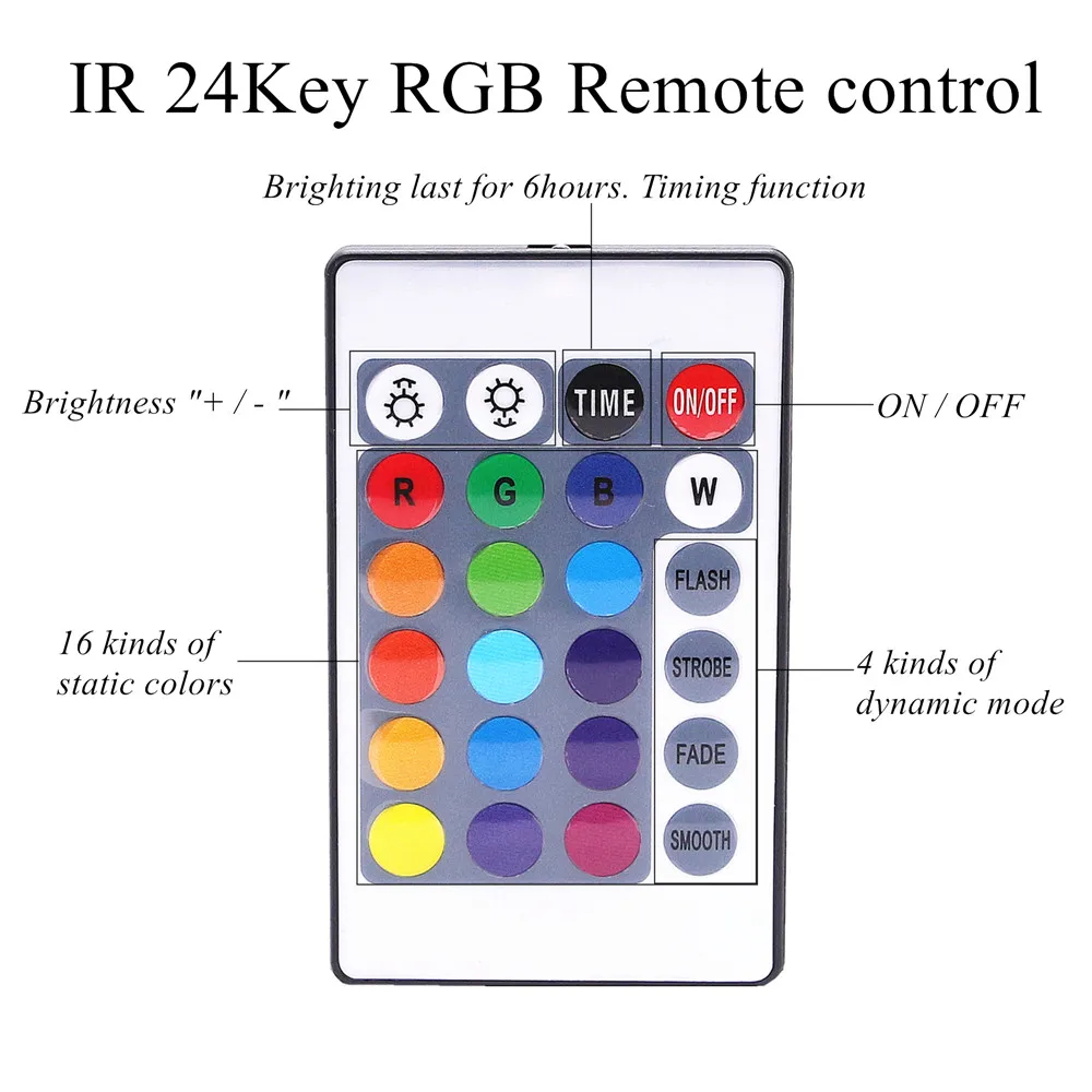 RGB светодио дный огни строки 5 м 50 Водонепроницаемый USB В Фея праздник света с 24Key