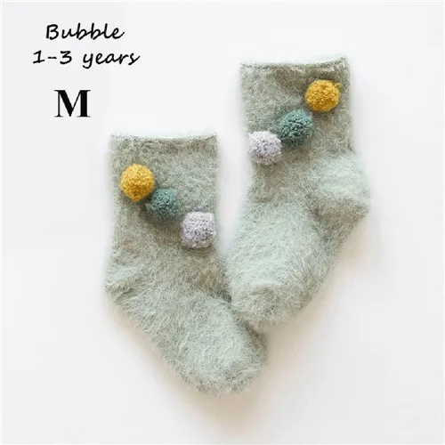 bubble-M Новинка; 1 пара детских носков; сезон осень-зима; милые детские носки с героями мультфильмов для новорожденных; мягкие теплые носки из кораллового флиса для малышей - Цвет: bubble-M