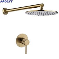 shower system wall mounted rainfall shower faucet set with 81012 inch shower head and rough in mixer valve brass 1 function