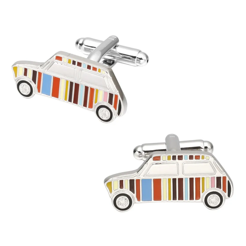 Мужские Запонки с цветными полосками MeMolissa вечерние деловые на пуговицах