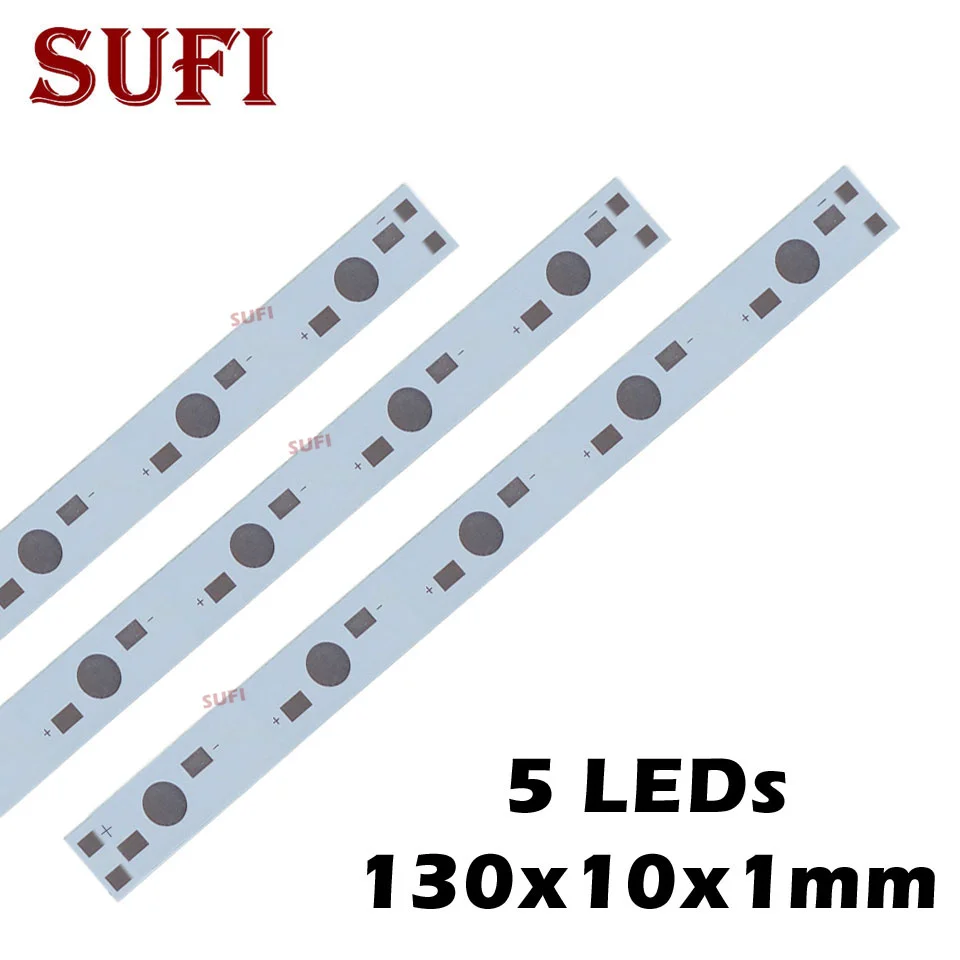 

10pcs 1W 3W 5W LED Aluminum Base Plate 130mmx10mmx1mm With 1 3 5 Watt Light Beads PCB Board Substrate Kit Use For LED Tube