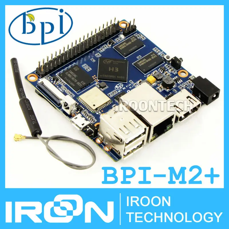 Мини BPI M2 + плюс банан Pi H3 Quad Core 1 ГБ Оперативная память 8 eMMC Wi Fi и Bluetooth демо доска