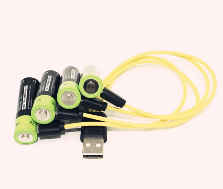 

10pcs ZNTER 1.5V AA 1250MAH li-polymer lithium li-ion rechargeable battery with USB charging line