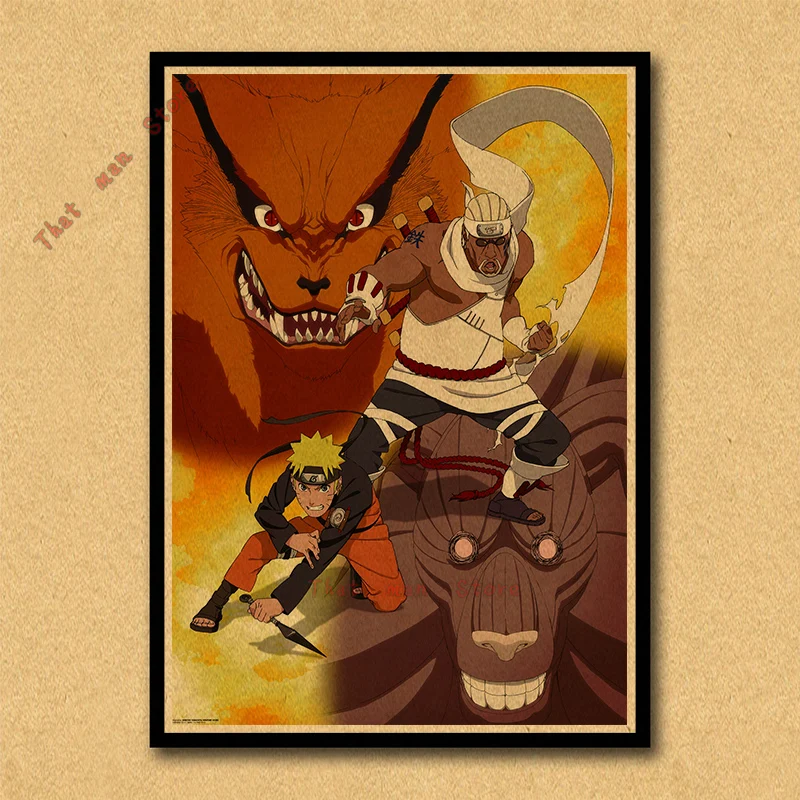 Постер Naruto обои аниме картины общежитии окружает джакузи Наруто/Учиха Итачи/плакат из крафт-бумаги/стикер на стену без рамки
