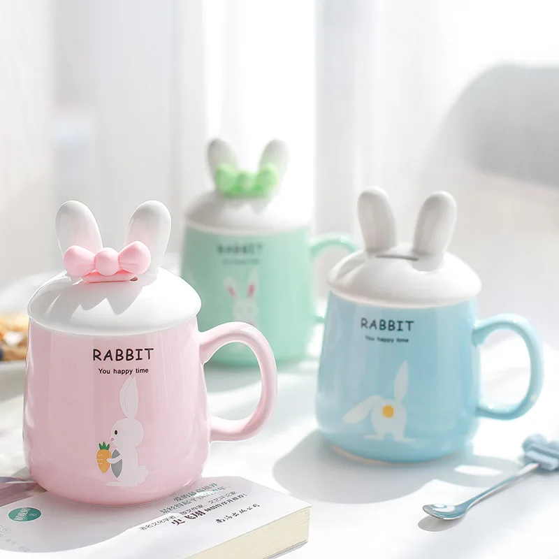 Милая керамическая кофейная чашка с кроликом из мультфильма лучшая для офиса и