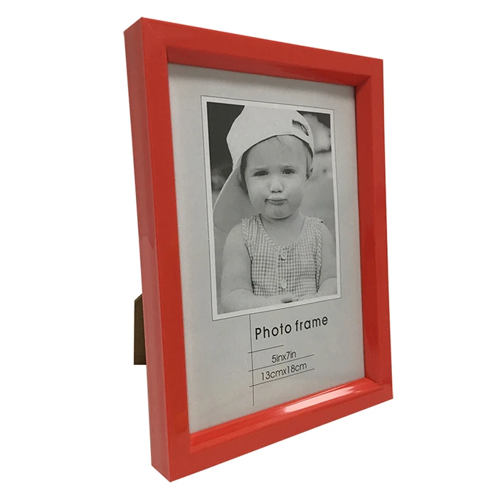 Red Photo Frame Настольная пластиковая фоторамка, детская фоторамка, плиссированное стекло внутри, красная, желтая, синяя, Классическая Минималистичная рамка, 9x13, 13x18 см, VCC - Цвет: Red Photo Frame