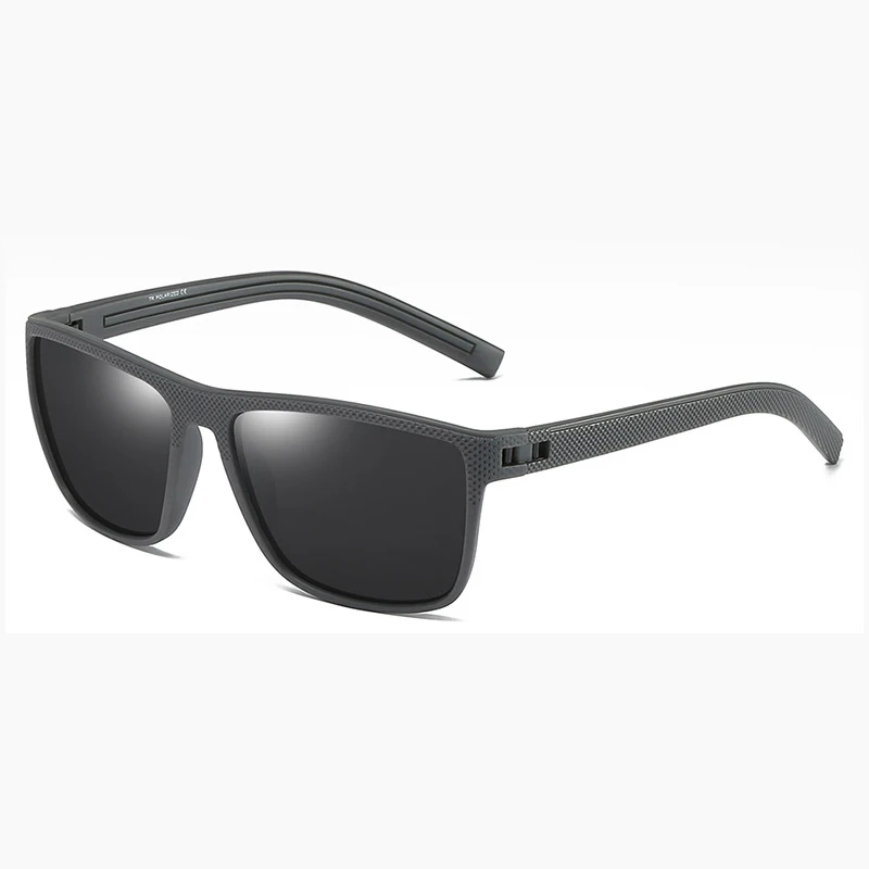 C4 grey black HBK трендовые поляризованные солнцезащитные очки для мужчин TR90 Небьющийся легкий вес квадратный вождения солнцезащитные очки мужские модные аксессуары UV400 - Цвет линз: C4 grey black