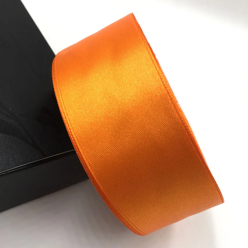 25 ярдов Orange шелковые, атласные ленты Свадебная вечеринка украшения подарочной упаковки Рождество год одежда Вышивание Ткань ленты - Цвет: 40mm