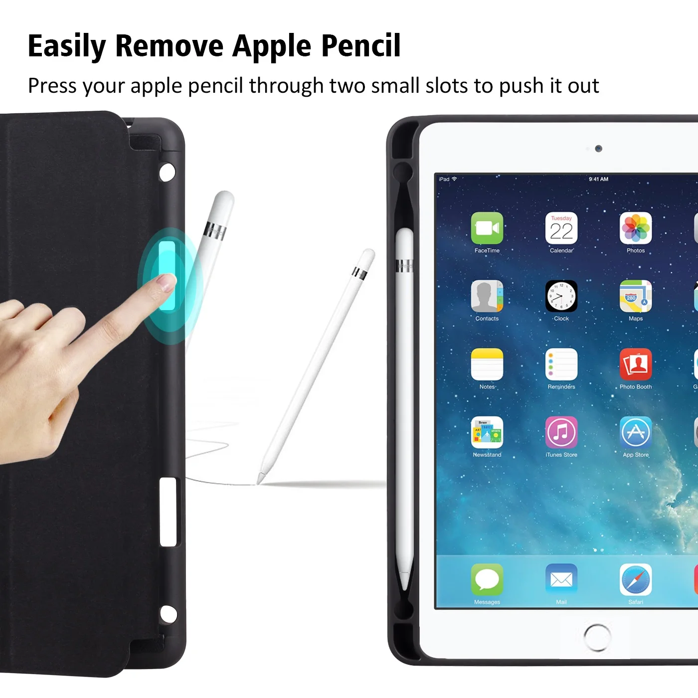 Чехол для iPad 2018 держатель карандаш силиконовый мягкий чехол Магнитный модели A1893