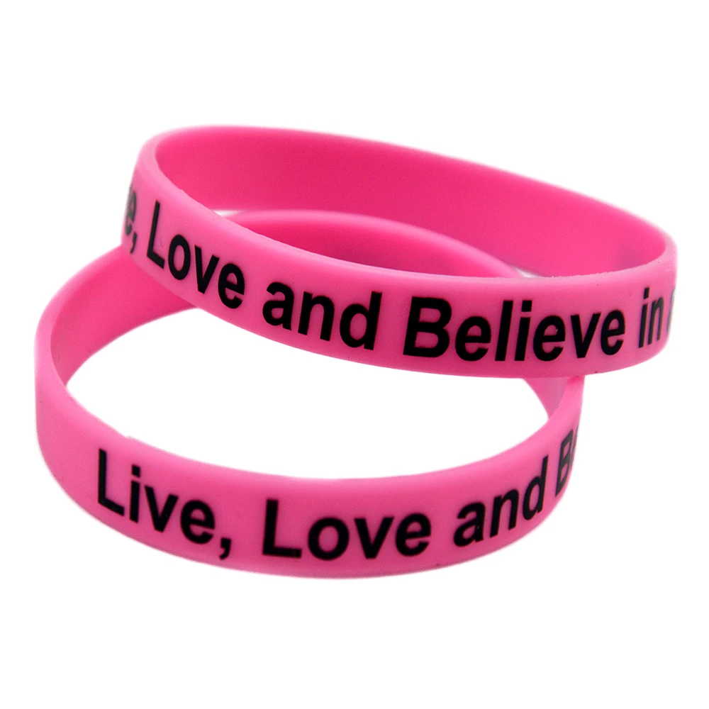 

OBH 50 шт. Силиконовый браслет с надписью «Live Love and Think in a Cure»