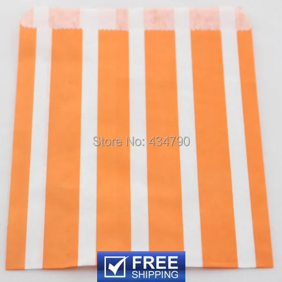 200 шт бумажные мешки для вечеринок в Вертикальную Полоску на День Благодарения