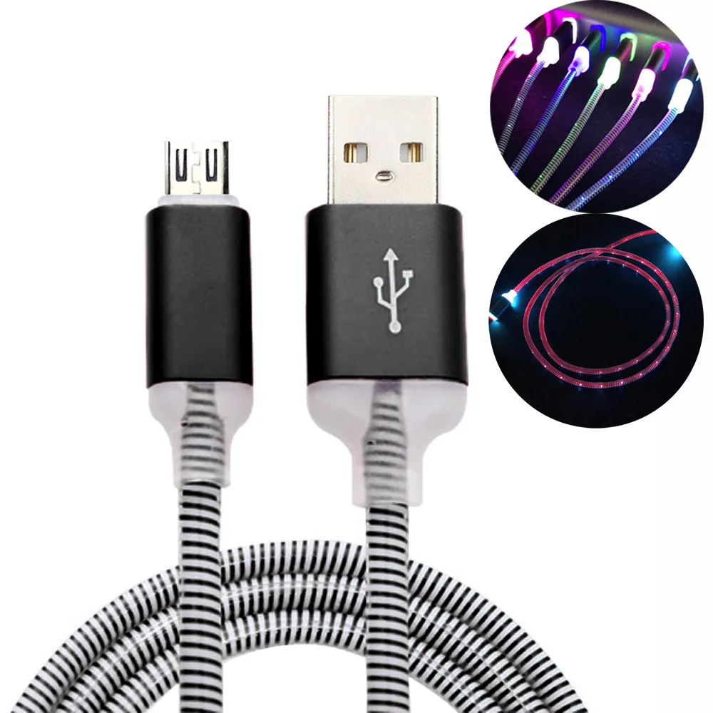 1 м USB кабель для зарядки и передачи данных Видимый СВЕТОДИОДНЫЙ световой поток