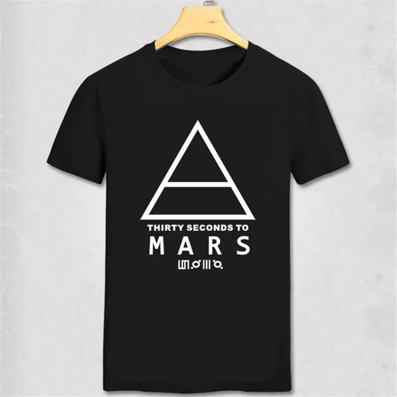 Мужская футболка с коротким рукавом 30 SECONDS TO MARS Оригинальная принтом логотипа на