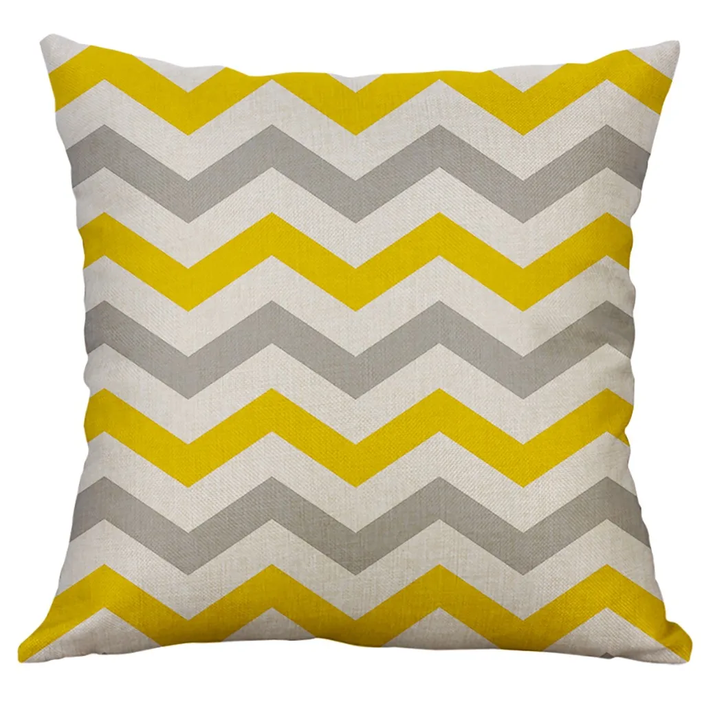 Жёлтая с геометрическим узором декоративное хлопковое белье Наволочка на