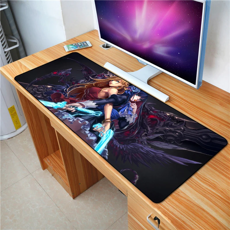 FFFAS 90*40 см игровой коврик для мыши Готическая девушка HD картинки европейские и американские футболисты любовь дно противоскользящая помощь мыши перемещения XL