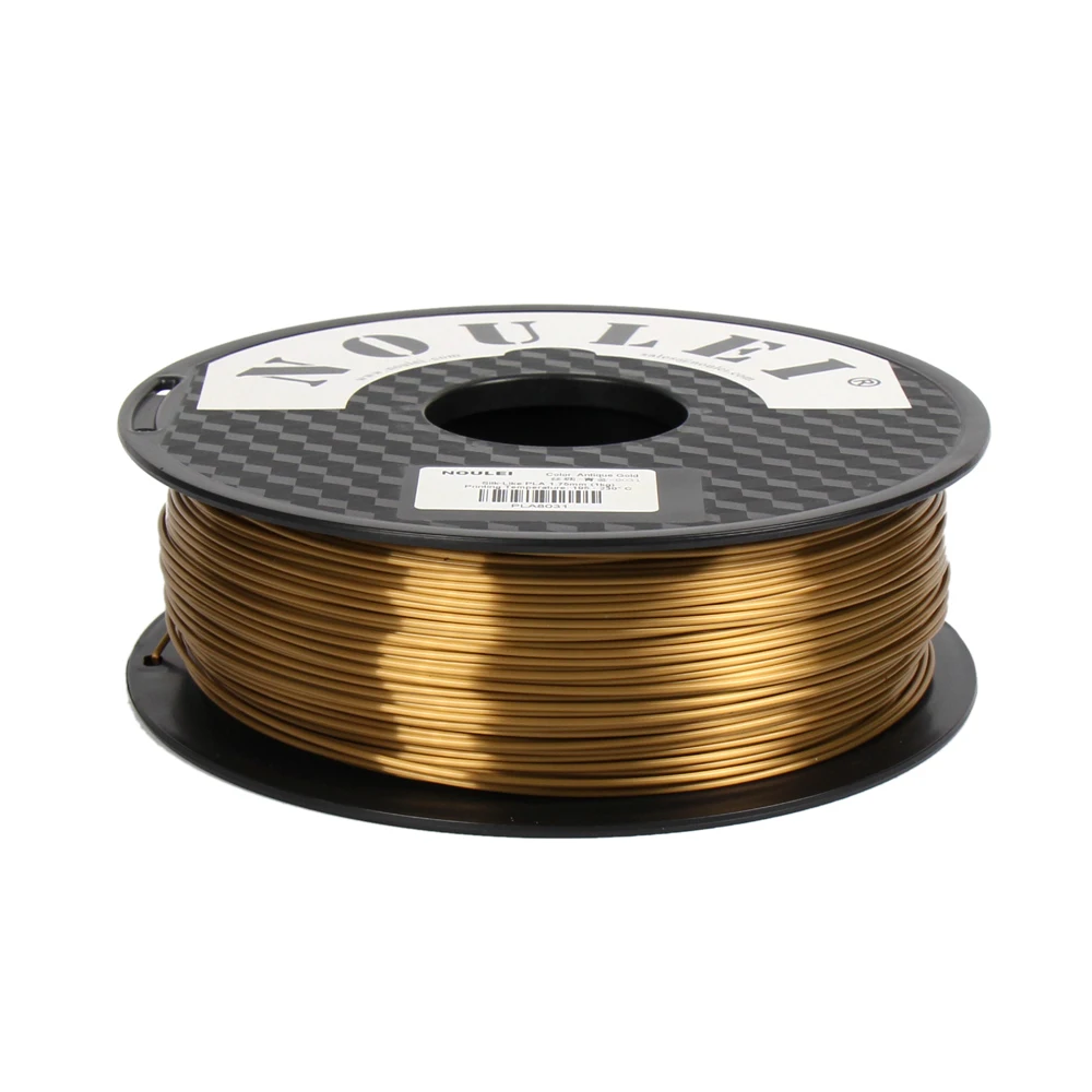 Noulei 3D Printer PLA Filament 1.75mm 1kg shiny Silky Rich Luster Champagne Gold 3D Printing Material