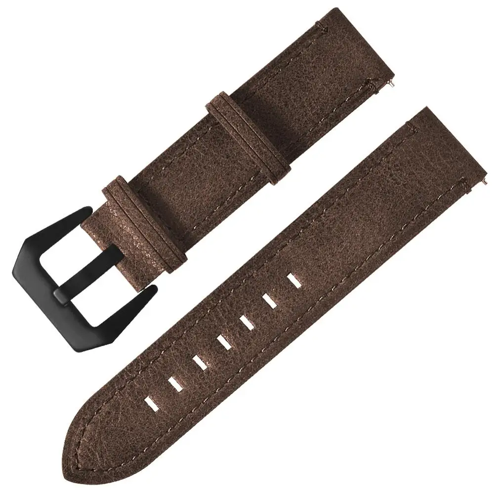 Ремешок из натуральной кожи для часов Amazfit Bip Bit старинный браслет Garmin Vivoactive3/Forerunner