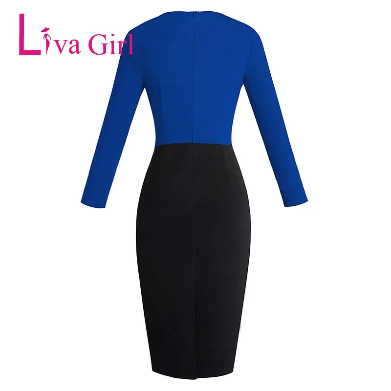 ЛИВА девушка осень повседневное Bodycon деловая модельная одежда для женщин с