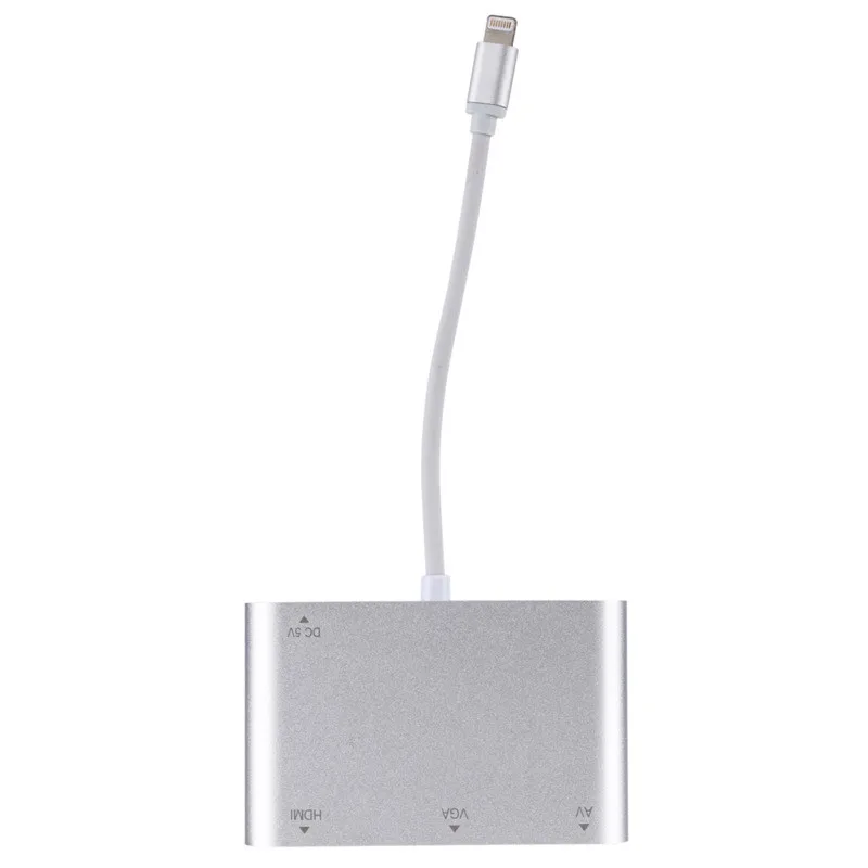 Док-станция 4 в 1 Lightning-HDMI VGA AV адаптер HD 1080P для IPhone Xs MAX XR X 8 7 6 Plus iPad Mini Air-tv проектор
