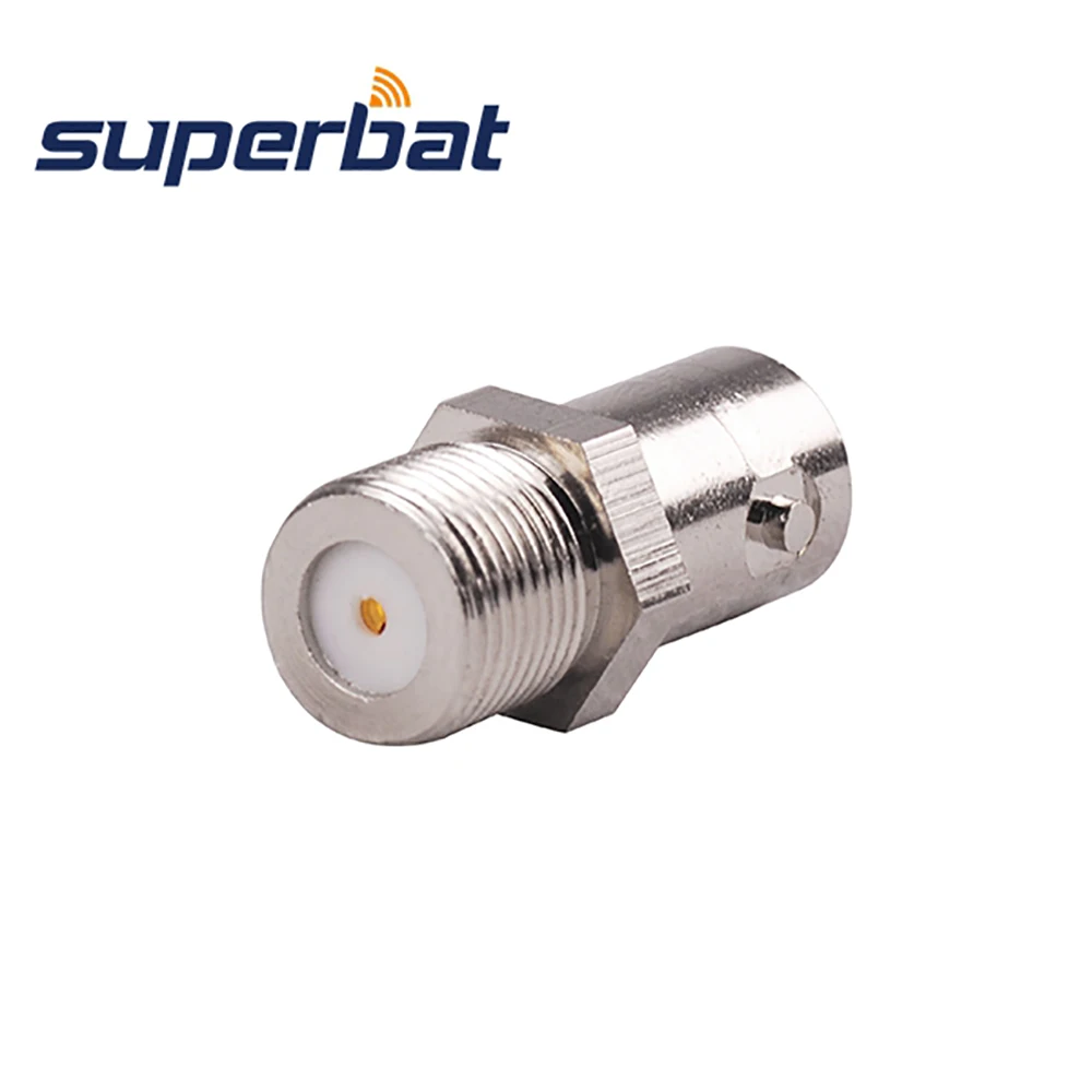 Superbat 2pcs BNC-F Adapter BNC Jack to F Female Converter Straight RF Coaxial Connector