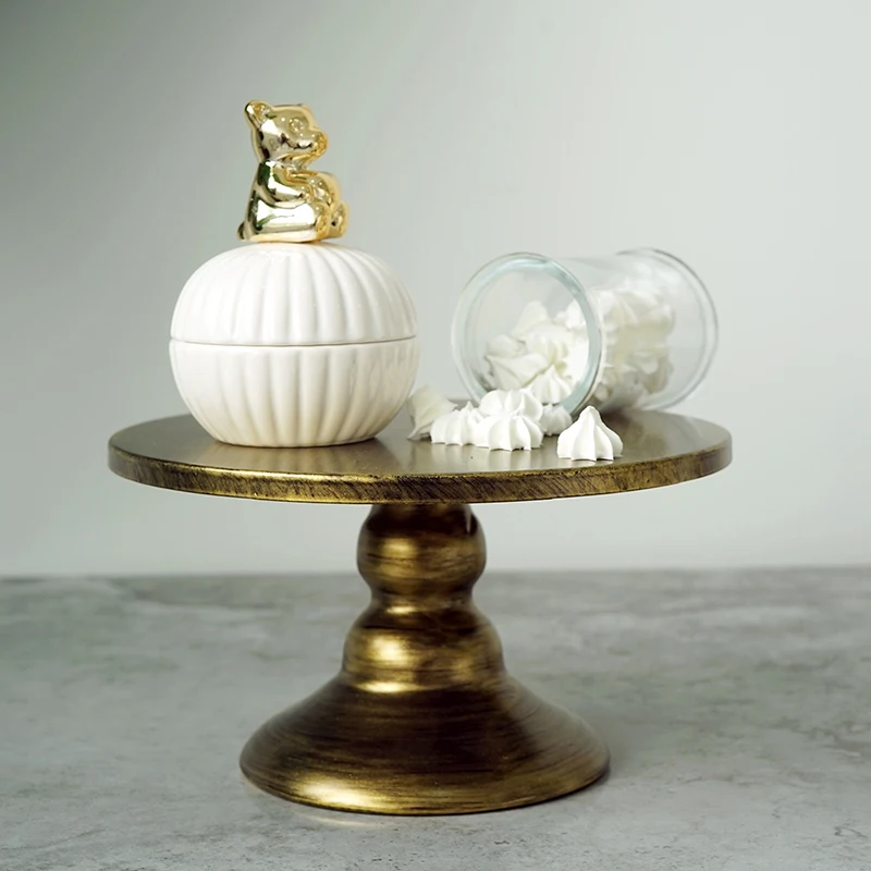 8 дюймовая подставка для тортов десертов декорирующих золото с черным цветом