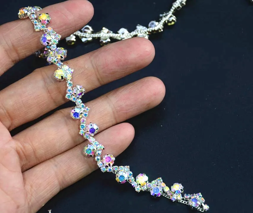 1 ярд Aaa Цветочная Арка хрустальные прозрачные круглые стеклянные стразы Декор