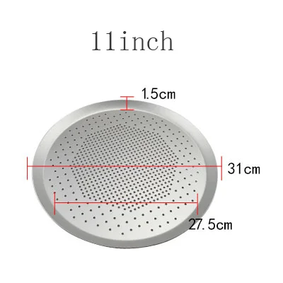 11inch " 9" 1" 11" 1" 13" 1" 15" алюминиевый поднос для пиццы антипригарный противень для пиццы тарелка для пиццы посуда держатель формы для выпечки Кухонные инструменты для выпечки - Цвет: 11inch