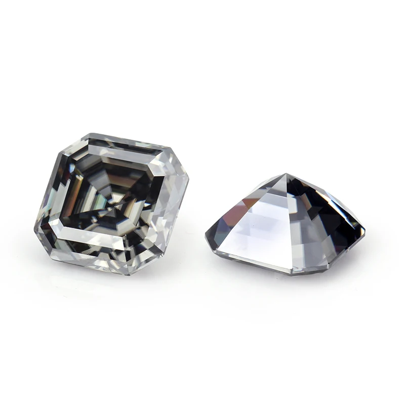 

Asscher cut 8*8mm Grey 3ct moissanites gem test positive diamonds stone