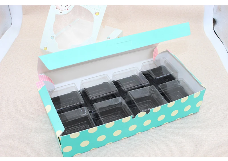10 шт. бумажная коробка конфет в горошек Mooncake Печенье Шоколадный торт коробка свадебные коробки для подарков вечерние еда подарочная упаковка-Органайзер
