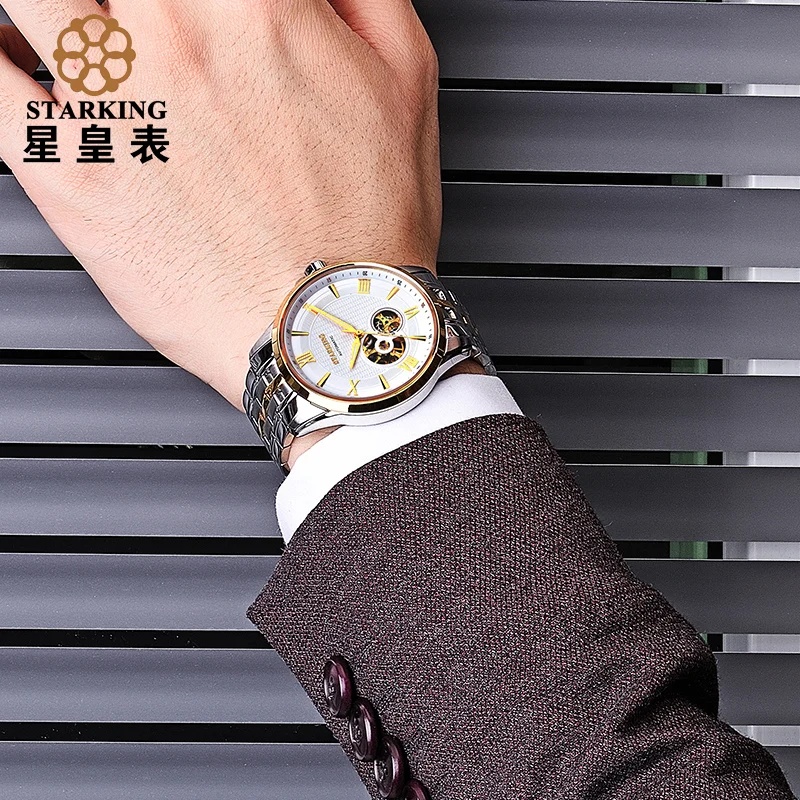 STARKING мужские часы с вырезами механические светящиеся деловые повседневные