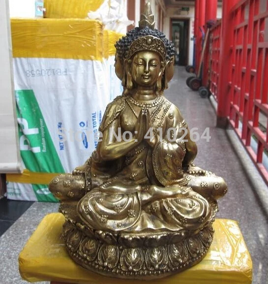 Tibet Fane Bronze Gild Three sides Thailand Ayutthaya Sakyamuni Buddha Statue | Дом и сад