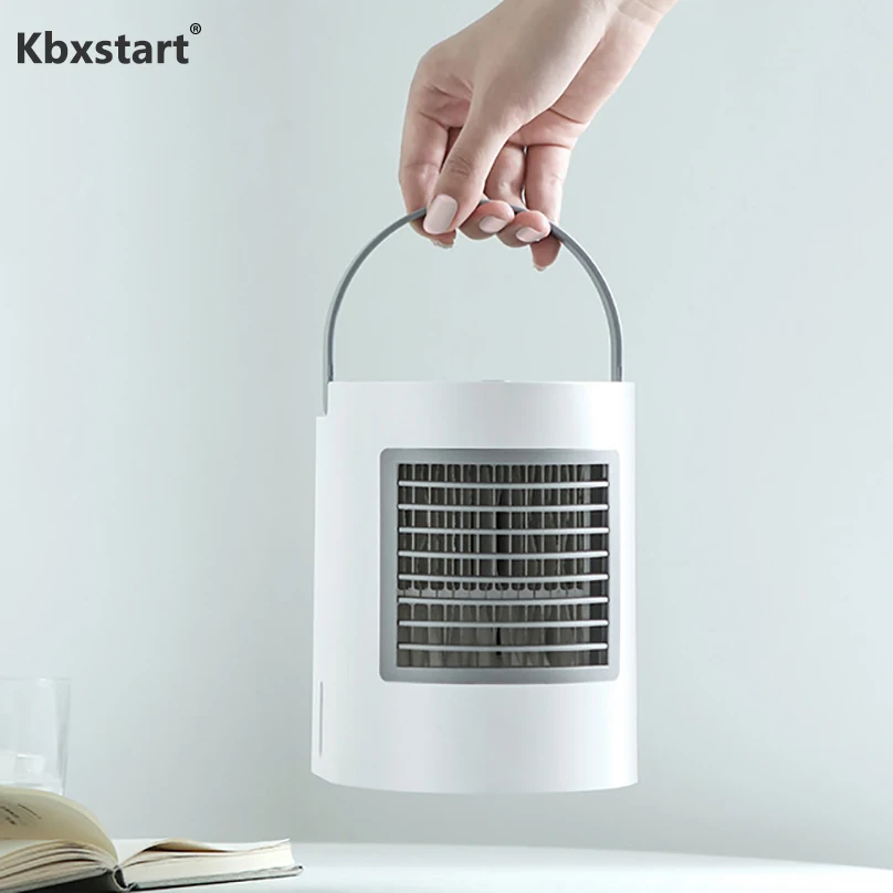 

Kbxstart Air Cooler 3 Gear Portable Mini Air Cooling Fan USB Mini Air Conditioner Humidifier Purifier With 380ML Water Tank