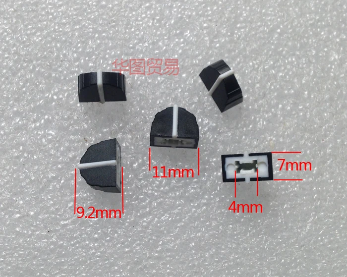 10pcs black DBX2231 equalizer fader cap / 11MMX9MM hole 4MM potentiometer fader knob cap