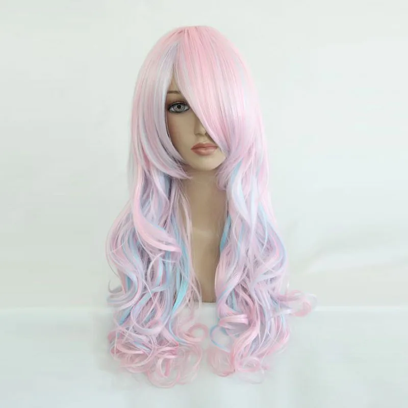 MCOSER 70 см длинный волнистый парик для косплея два конского хвоста смешанные цвета