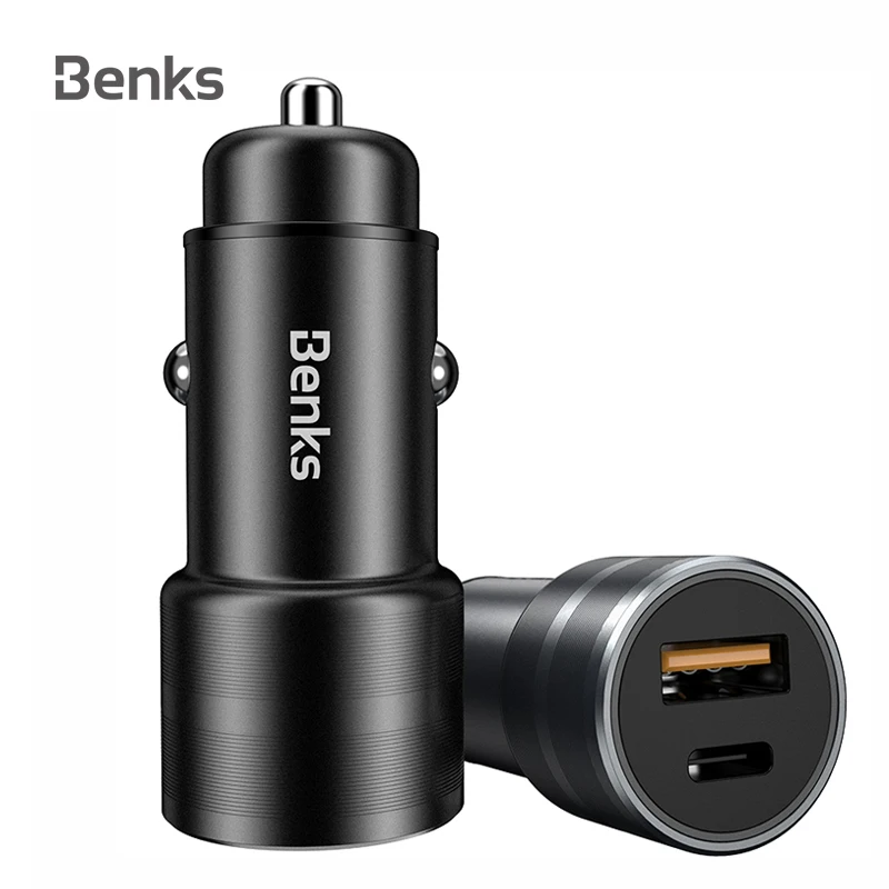 Benks PD автомобильное быстрое зарядное устройство для iPhone XS Max 8 7 6 samsung type C Быстрая