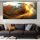 Настенный художественный постер WANGART большого размера, абстрактный красочный пейзаж с облаком, фотохолст для гостиной, декоративная картина