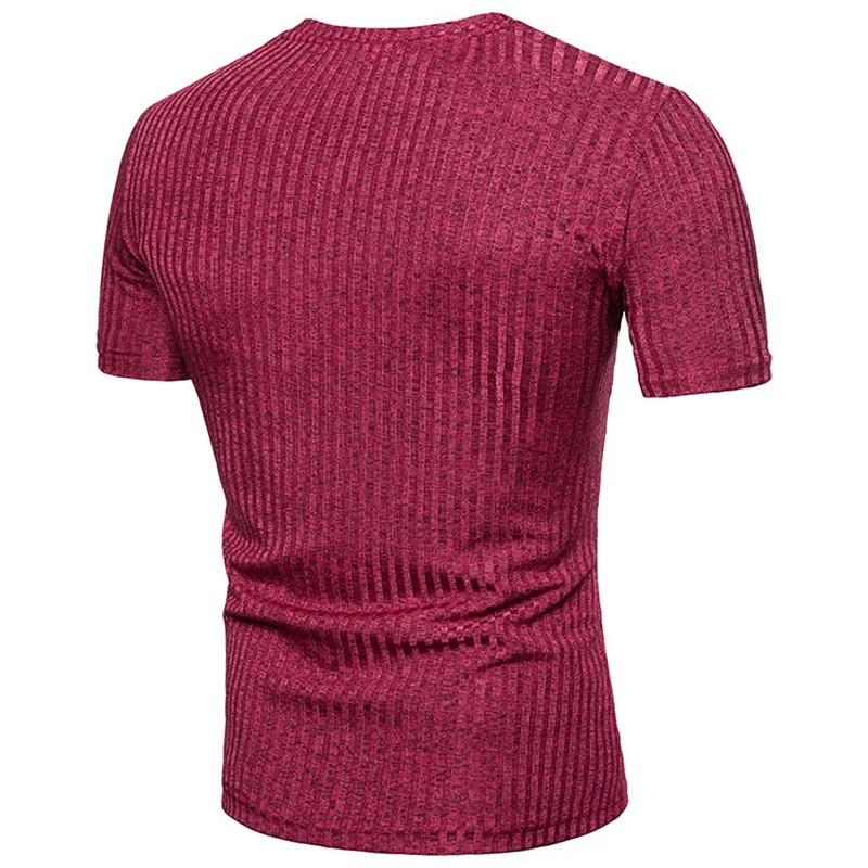 Мужская футболка LASPERAL обтягивающая с коротким рукавом и треугольным вырезом в