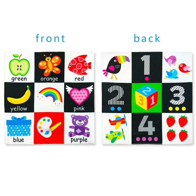 color number style 1 Игрушки для малышей, новорожденных мягкая ткань книга звук шелеста обучения Обучающие познавательные газета 0-12 месяцев младенец мобильный погремушка - Цвет: color number style 1
