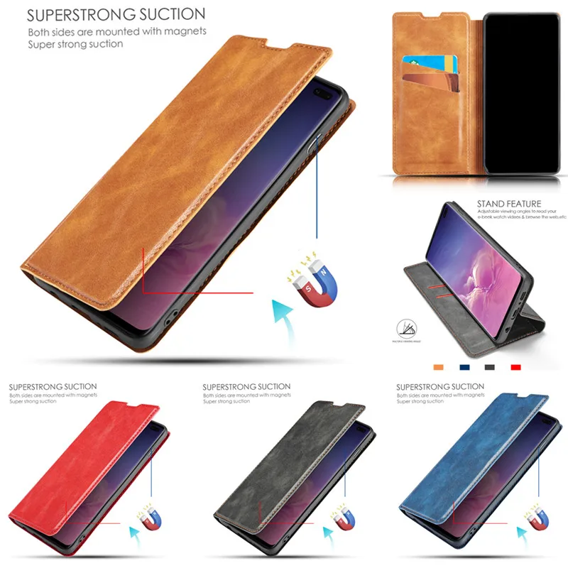 Кожаный магнитный чехол для Samsung Galaxy S10 S9 S8 Plus S10E S10|Бамперы| |