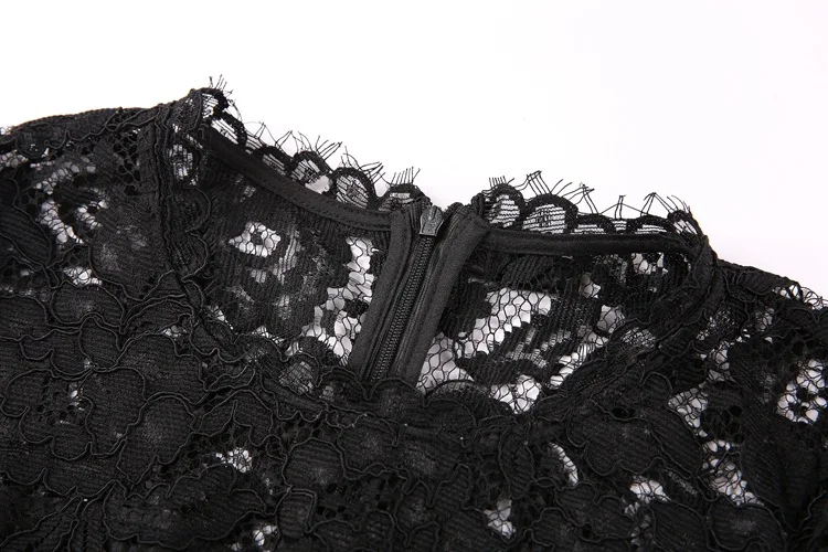 Европа 2016 Лето Новые женские Платья Ажурная Вышивка Сплошной Цвет С Длинными