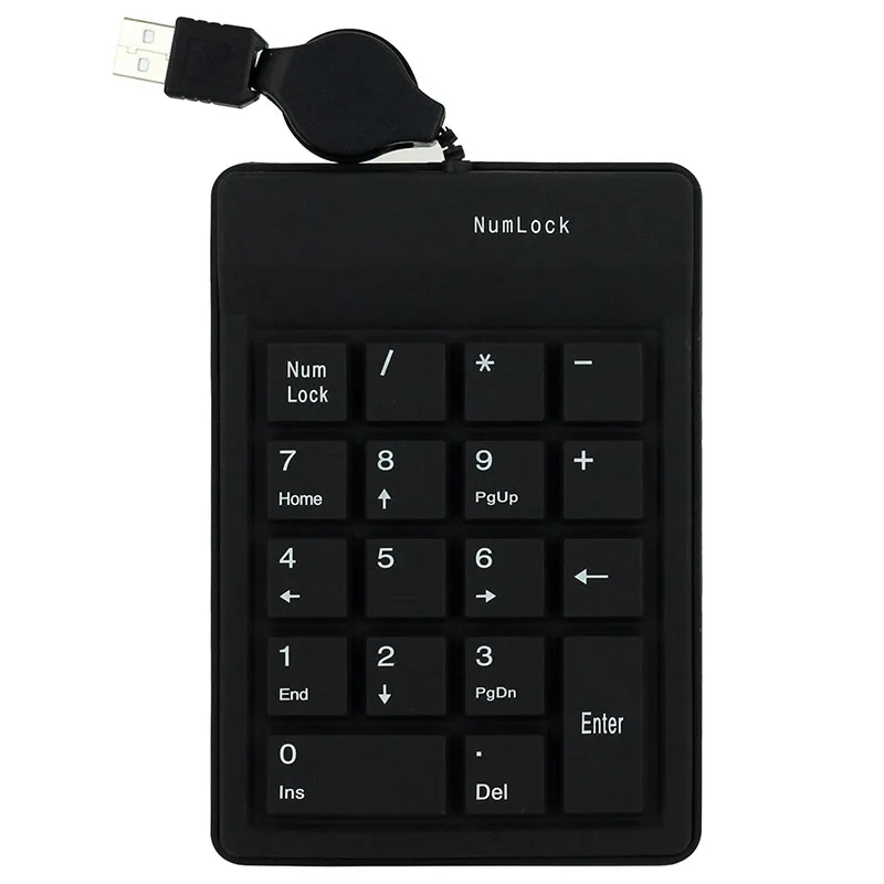 Тонкая клавиатура JONSNOW 18 клавиш силиконовая Air Touch цифровая проводная с USB