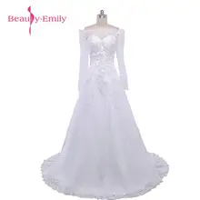 Женское Свадебное Платье Beauty-Emily белое кружевное ТРАПЕЦИЕВИДНОЕ