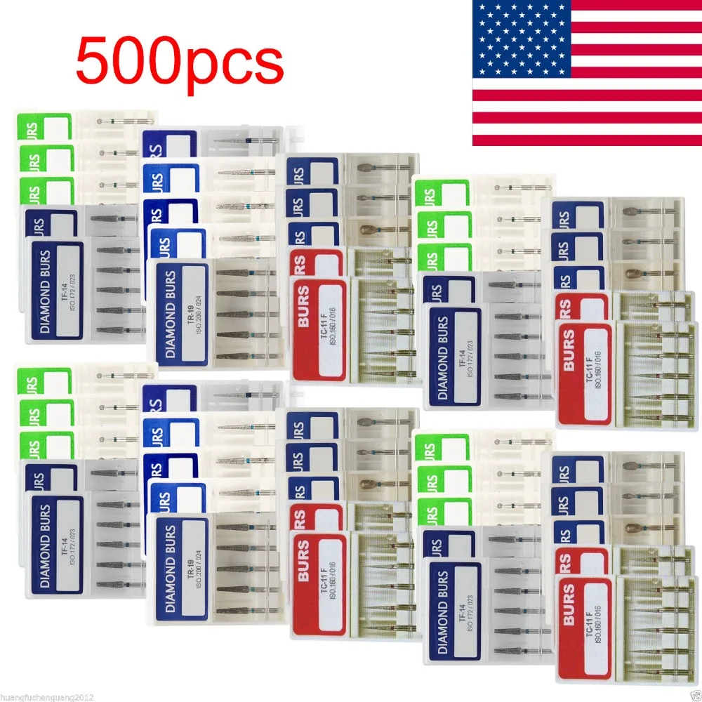 500 шт. Стоматологические алмазные боры для быстрой скорости наконечника среднего
