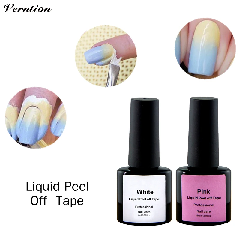Verntion высокого качества легко чистить Клейкие ленты крем Лаки для ногтей peel off