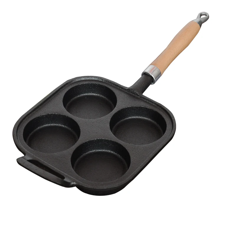 

Cast iron pan deep fried egg hamburger mold four holes omelet dumpling omelette breakfast non stick grill crepe pan tokoyaki