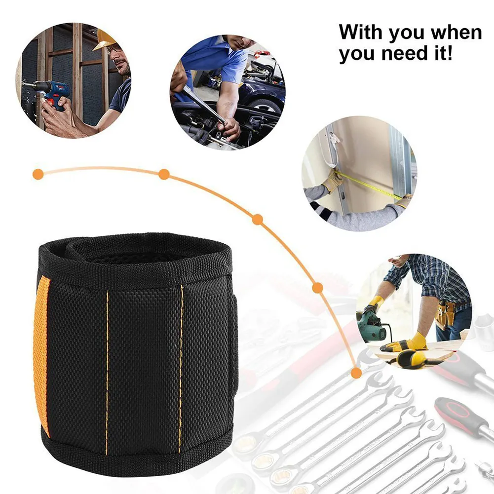 

Magnetic Wristband With 10/15pcs Strong Magnets Screw Drill Bits Holder Electrician Tool Belt Dropshipping
