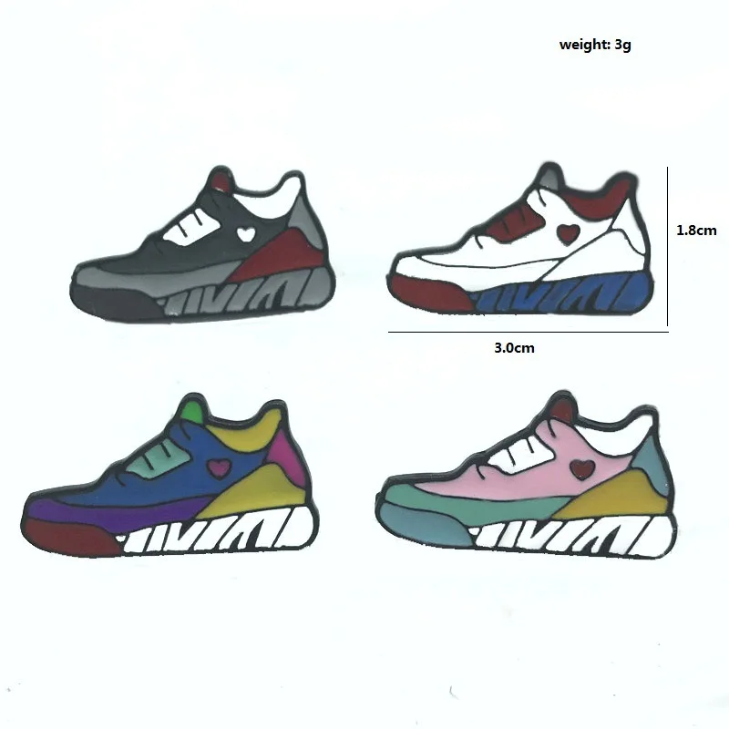 Креативный Цвет Любовь кроссовки Брошь для женщин джинсовые куртки сумка со
